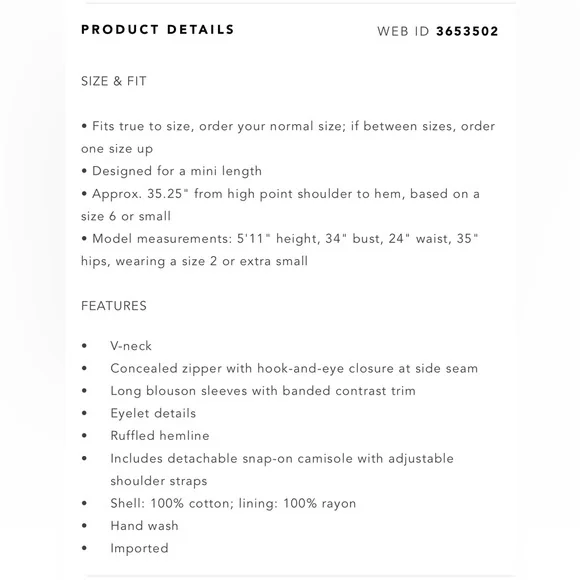 BCBGMAZAZRIA Cotton Eyelet Mini Dress - Picture 4 of 8